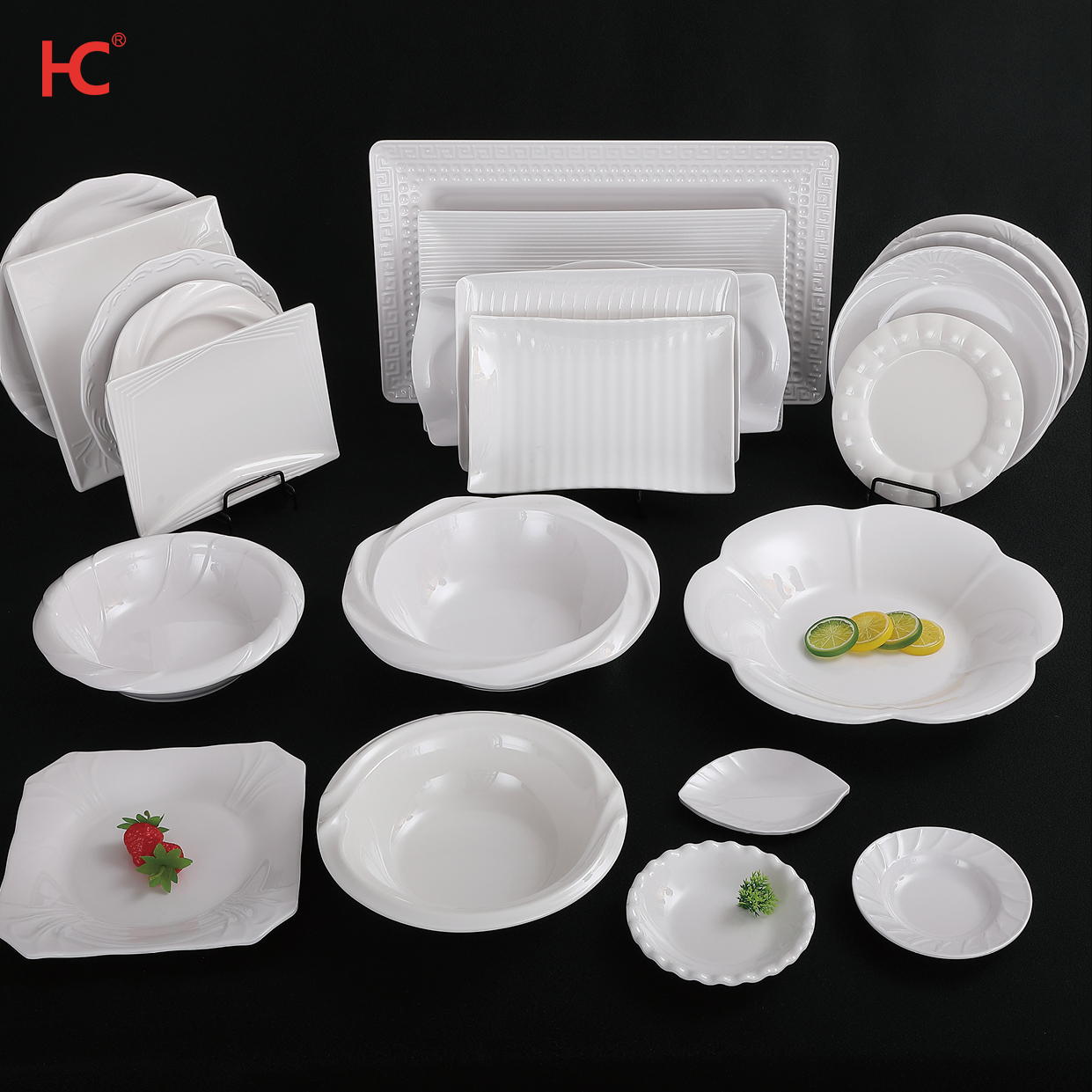 Wholesale Price Custom Round Plain White Unbreakable Plastic Tableware Melamine Plates For Restaurant