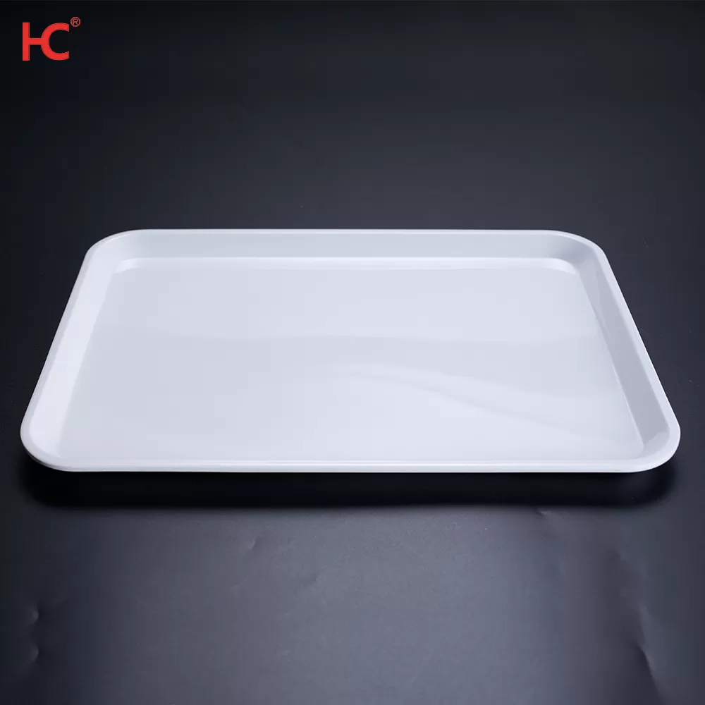 Customized Modern Plastic melamine Dinnerware A5 Melamine Luxury Service Tray Classic Food Rectangle restaurant