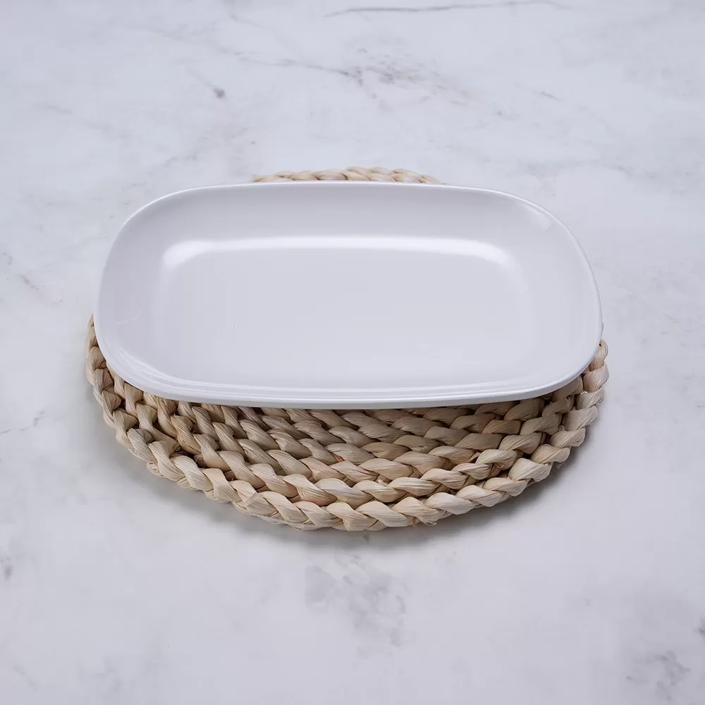 307 Customizable 7-Inch Celadon Technique Melamine Tray Dish Sustainable Fast Food Restaurant Cookware Modern Design Plastic Plates
