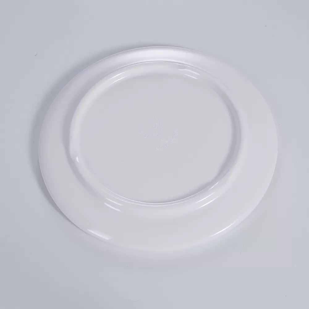 21074 Customizable Melamine Dinnerware Set Modern Luxury round Shallow Plate Plastic Tableware Dish for Home and Restaurant Use