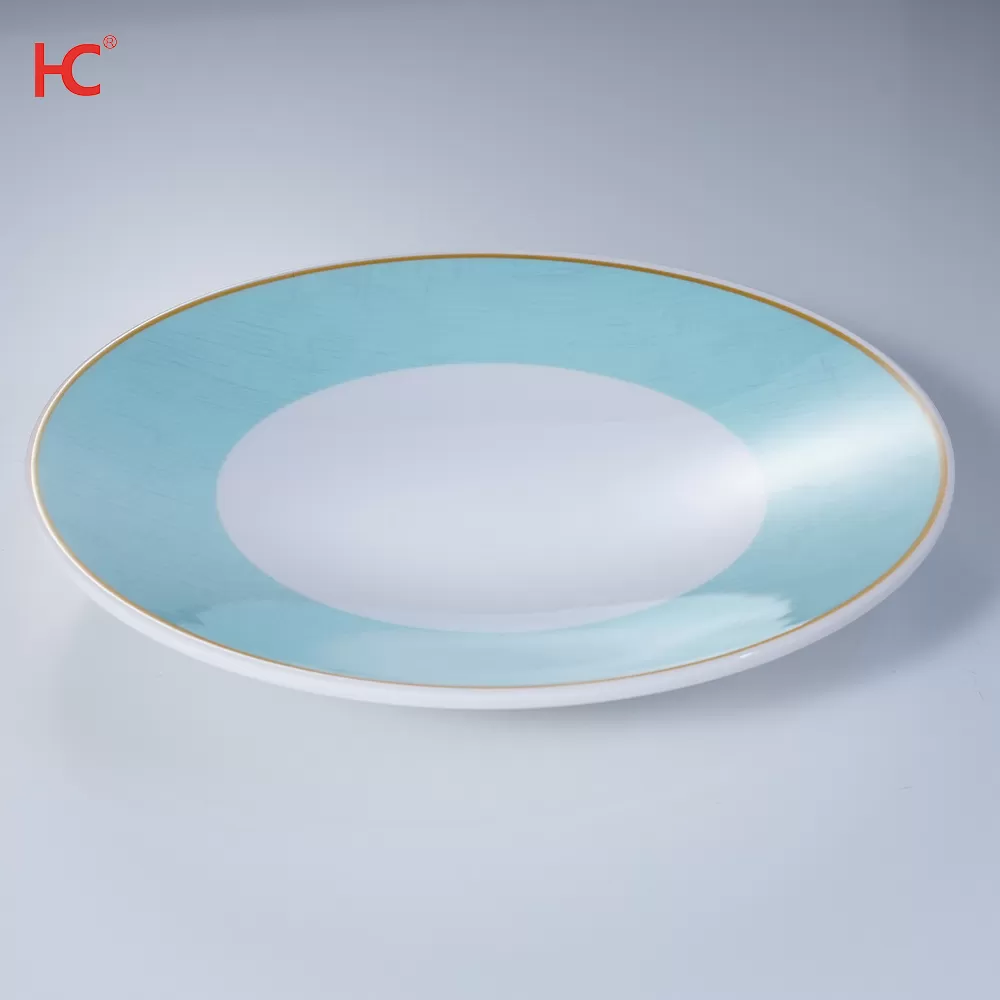 21103 Customizable Dishes & Plates Melamine Dinnerware Set Korean round Plate Dinnerware Kit Restaurant Use Stocked Plastic Material