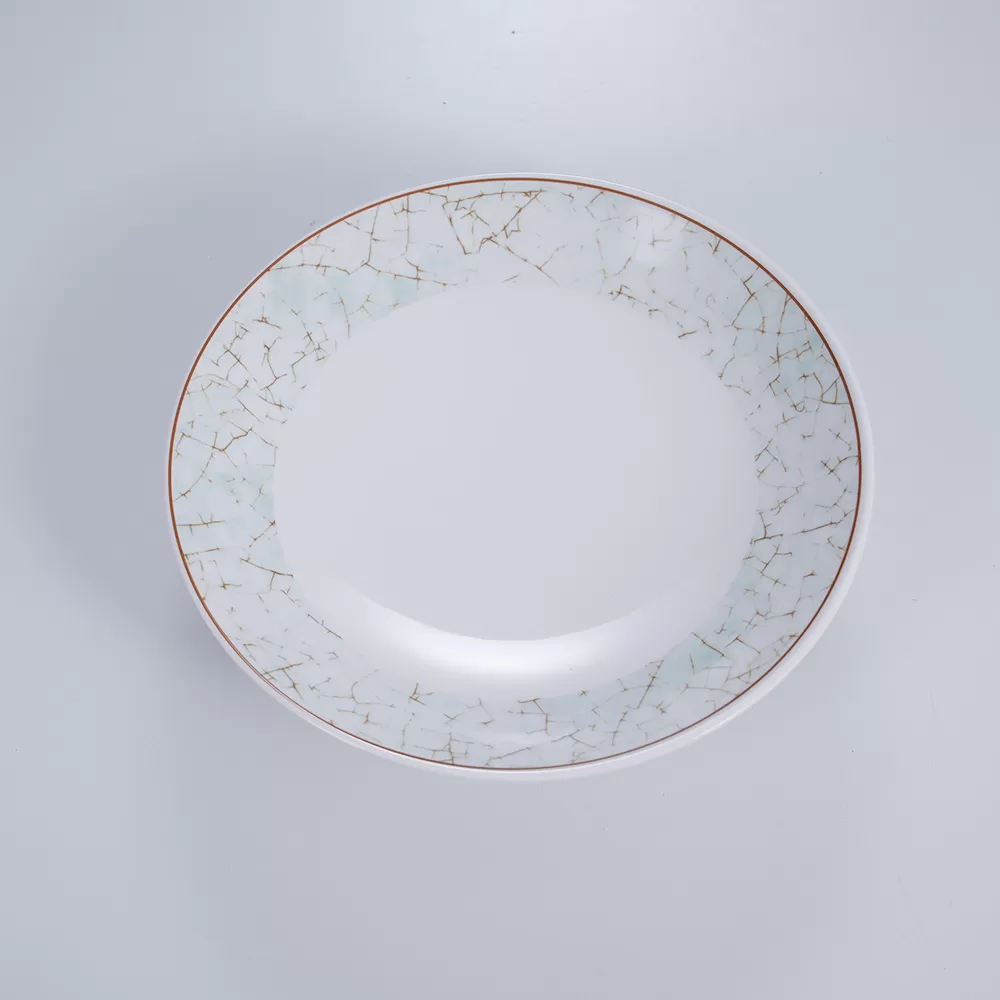 22109 Customizable Melamine Dinnerware Set Modern Luxury Plastic Tableware Sustainable Shallow Plate Home Restaurant Weddings