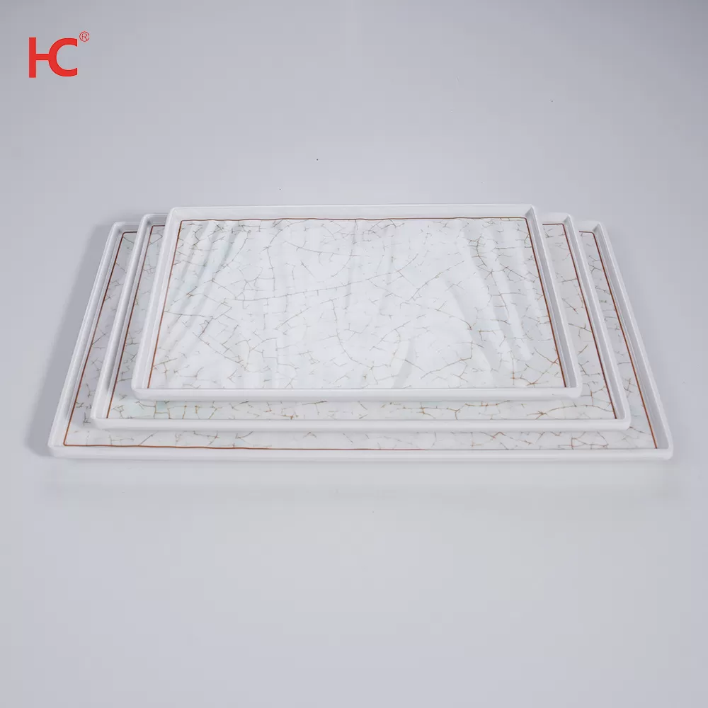Customizable Melamine Dinnerware set Plate Plastic Tableware Dish cup bowl Jade porcelain style