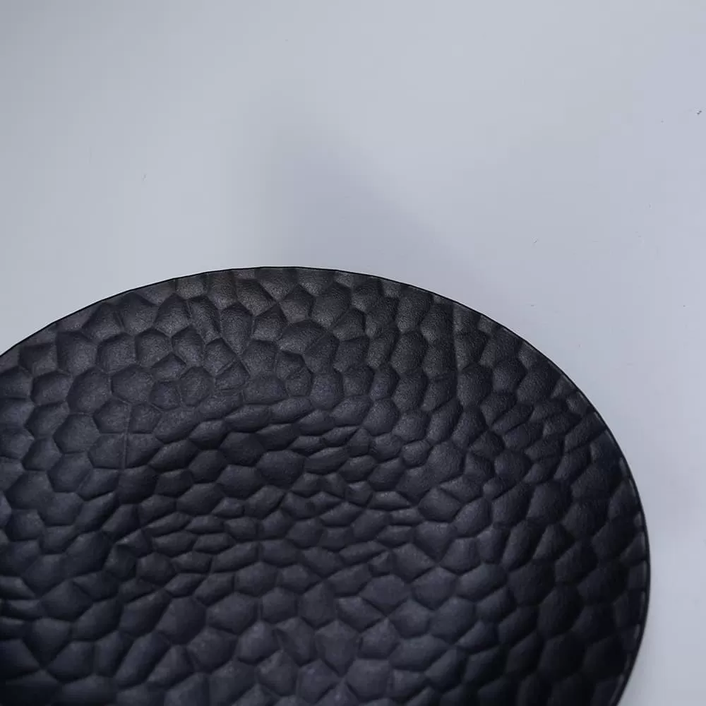 Customizable Factory hammered texture Melamine Plates Unbreakable Plain White Plastic Tableware Matt Surface Home Sustainable
