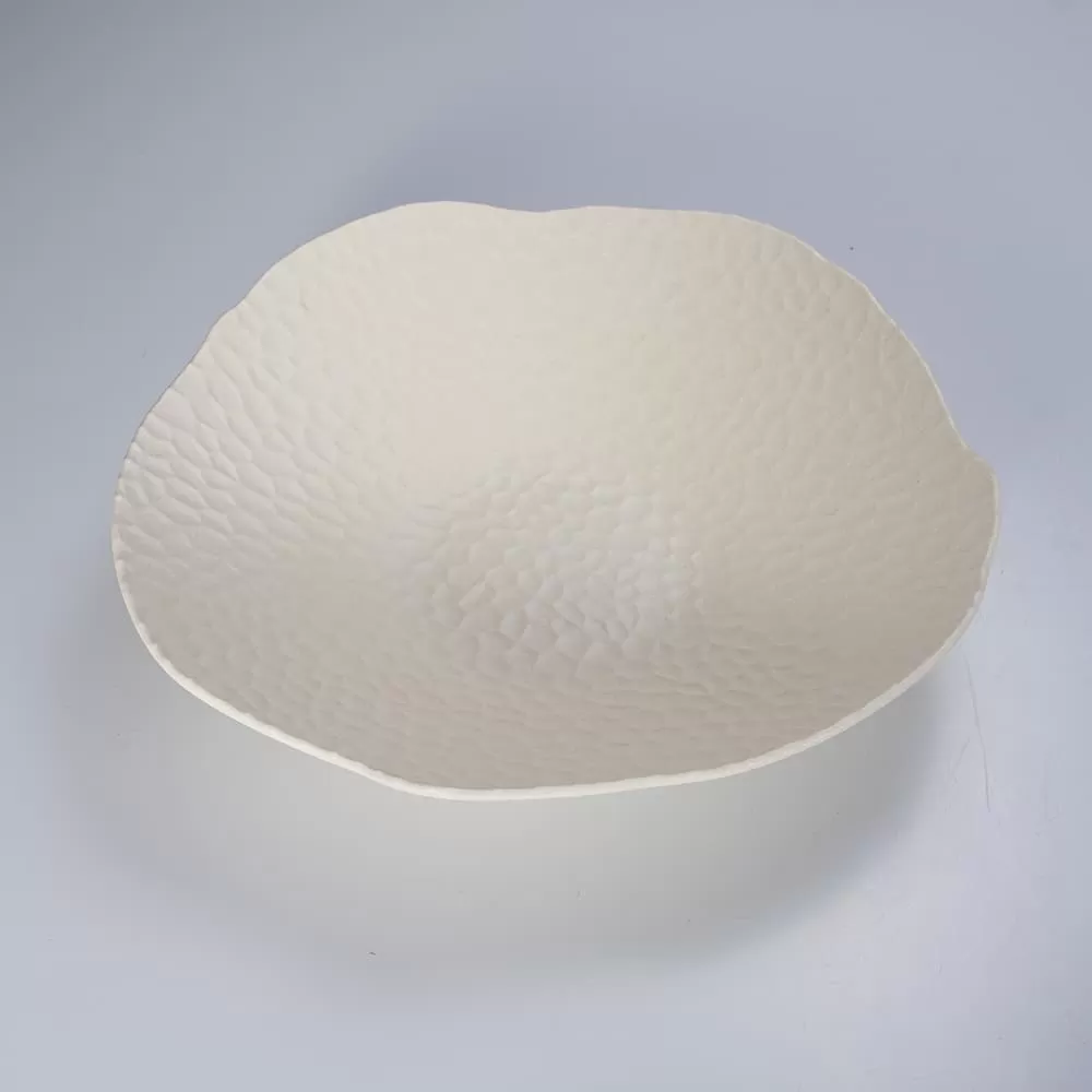 Hammered round Pattern Melamine Plates Unbreakable Plain Plastic Tableware with Matt Surface Home Restaurant Use