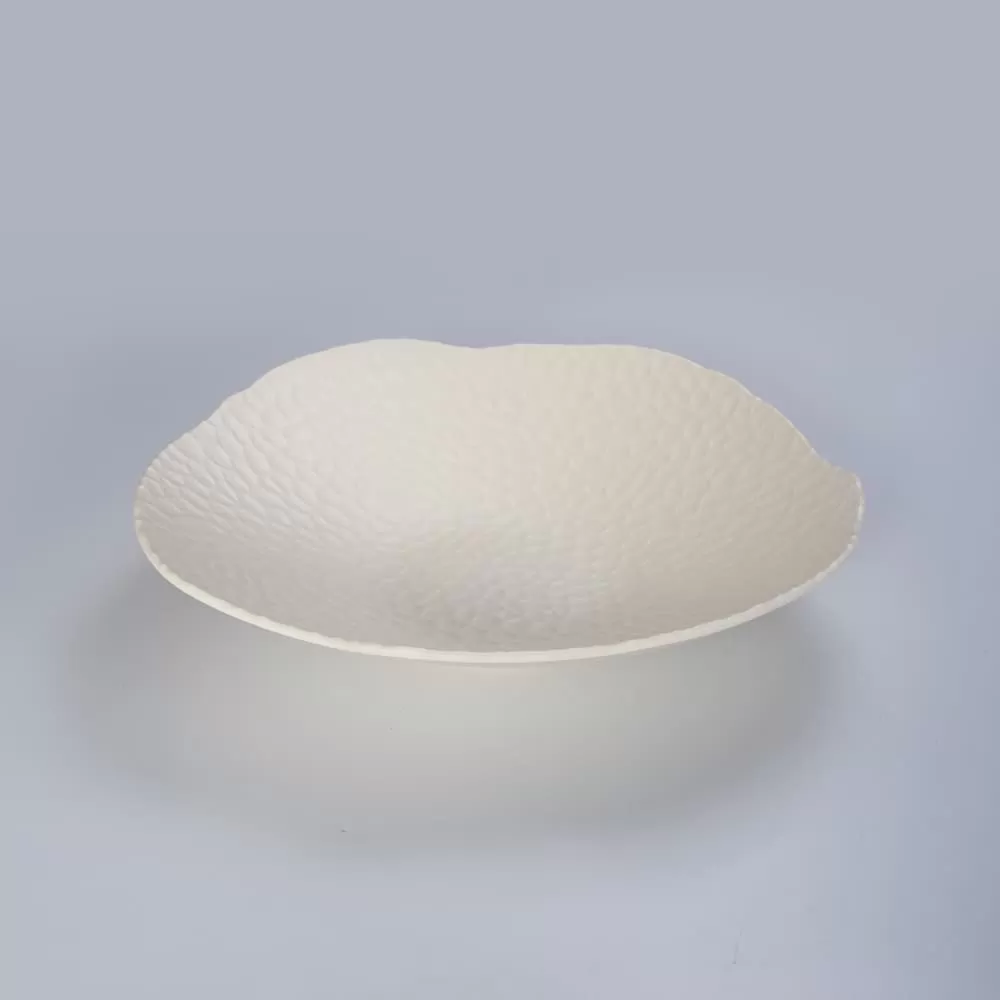 Hammered round Pattern Melamine Plates Unbreakable Plain Plastic Tableware with Matt Surface Home Restaurant Use