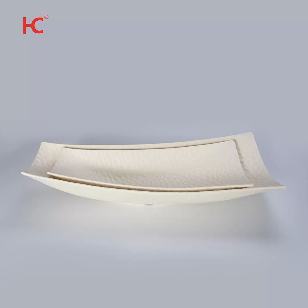 Melamine Plates with Factory Hammered Pattern round Unbreakable Plain Plastic Tableware