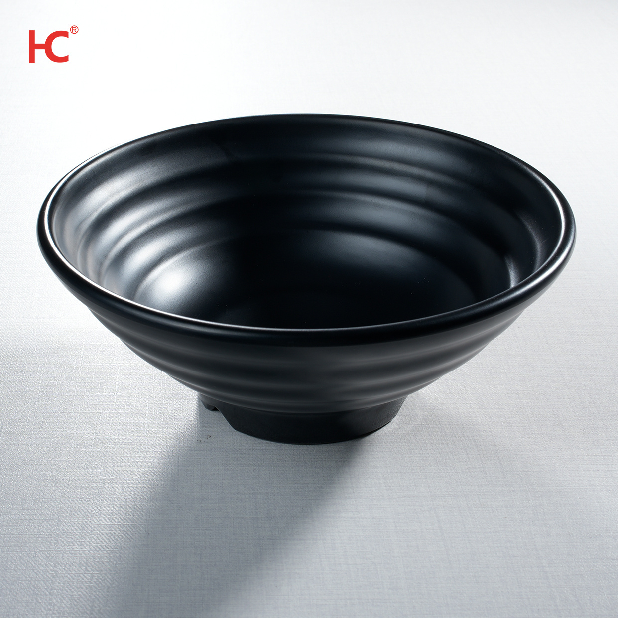MS145 Modern Classic Black Melamine Restaurant Servingware Japanese Style Ramen and Soup Noodle Bowl