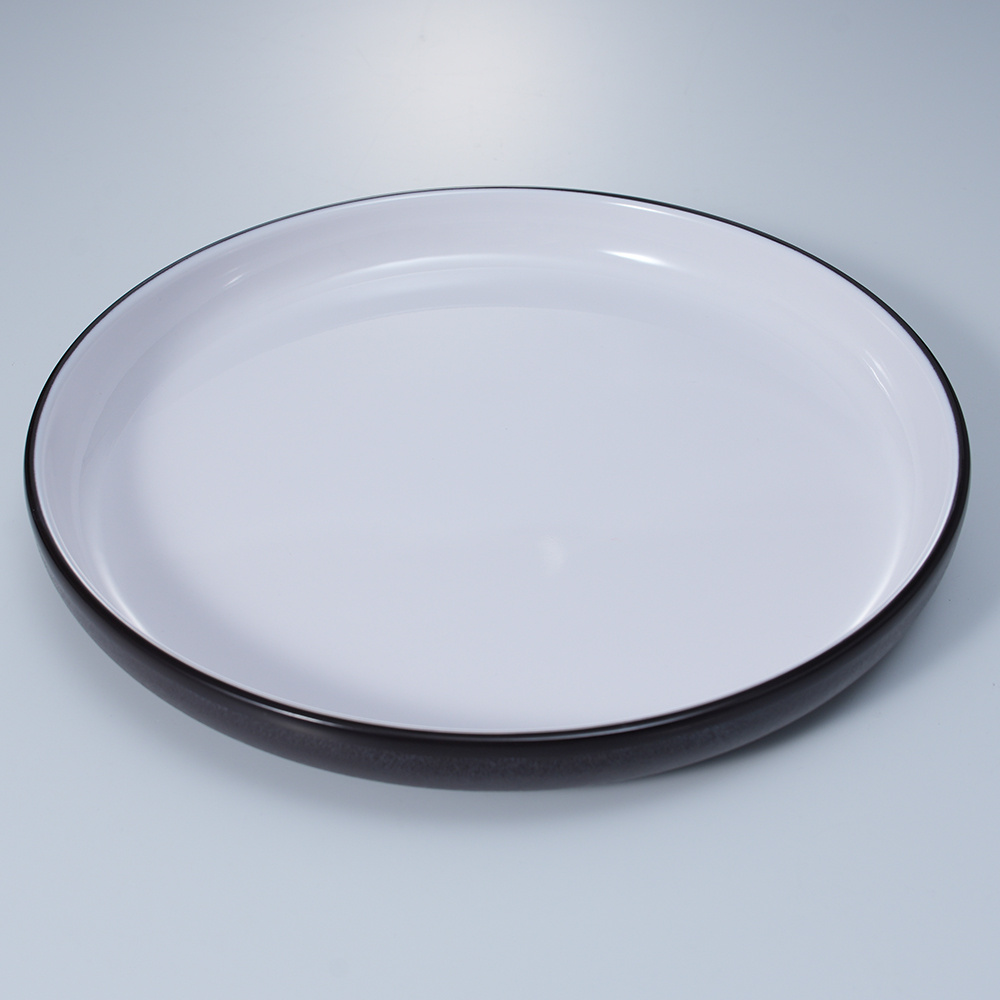 Customized Sustainable A5 100% Melamine Two Color Plate Modern Style Plastic Dinnerware for Hotel and Fast Food Restaurant