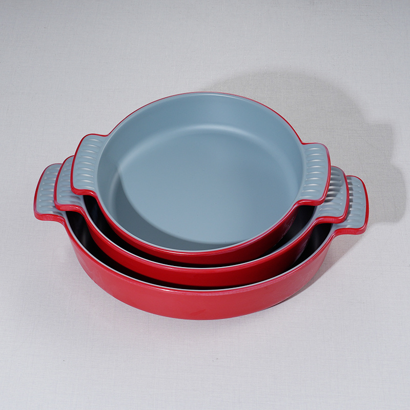 Factory Sustainable Reusable Unbreakable Plastic Melamine Dinnerware Commercial Tableware Serving Bicolor Handle Dinner Food