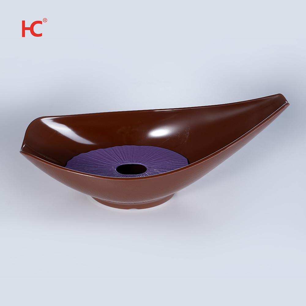 CS 14 Plastic Melamine Seafood Serving Tray for Restaurant Hot Pot Salmon Fish Sashimi Display Party Dry Ice Serving Plate