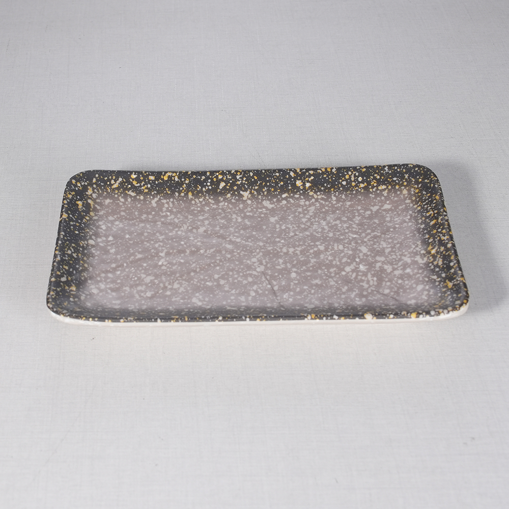 MS458 8 inch 10 inch 12 inch Rectangular Granite Pattern Melamine Plate