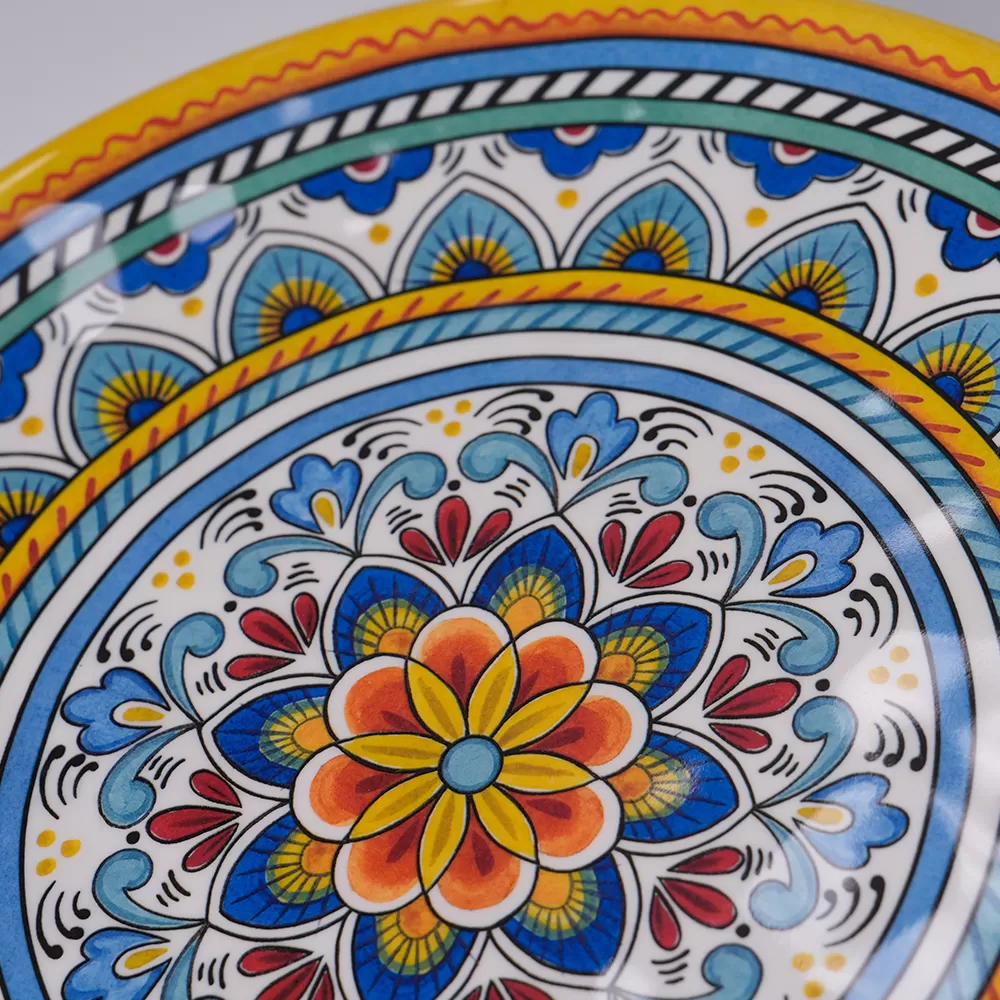 Exquisite Mediterranean-Style Pattern Melamine Dinner Plates