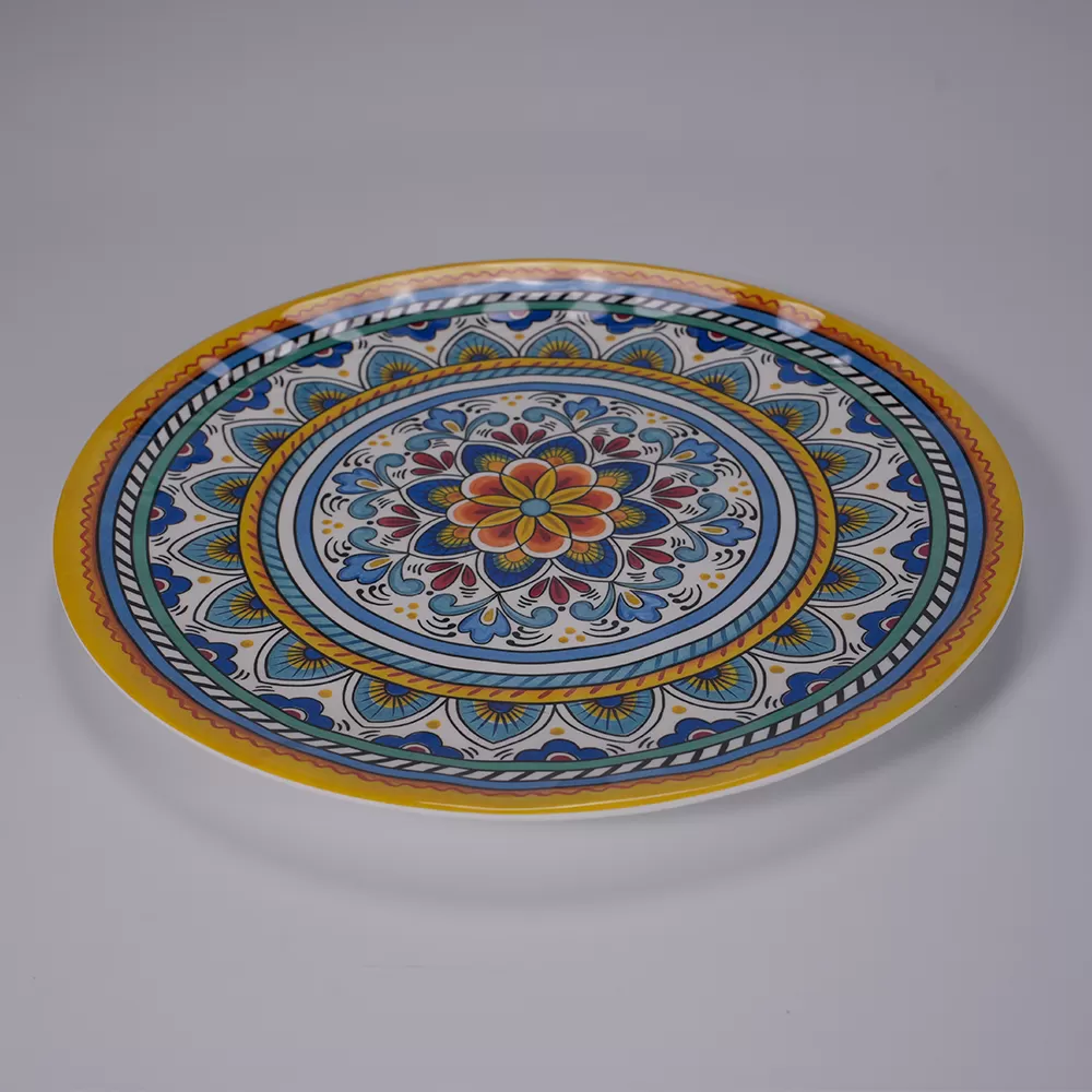 Exquisite Mediterranean-Style Pattern Melamine Dinner Plates